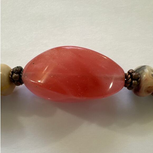 Natural Turquoise, Coral and Other Stones Bevelled & Polished With Toggle Clasp - Picture 7 of 8